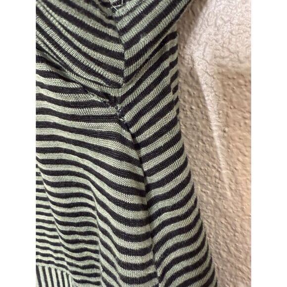 Eileen Fisher Size PM Petite M Linen Striped Dress Black Green Organic Short - Picture 4 of 10
